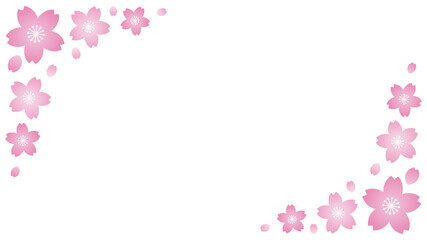 桜　フレーム  花　シンプル　角