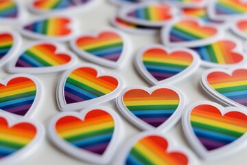 LGBTQ Sticker innovative sticker design. Rainbow polished sticker motive lgbtq pride sticker for sisterhood diversity Flag illustration. Colored lgbt parade family. Gender speech gay pride