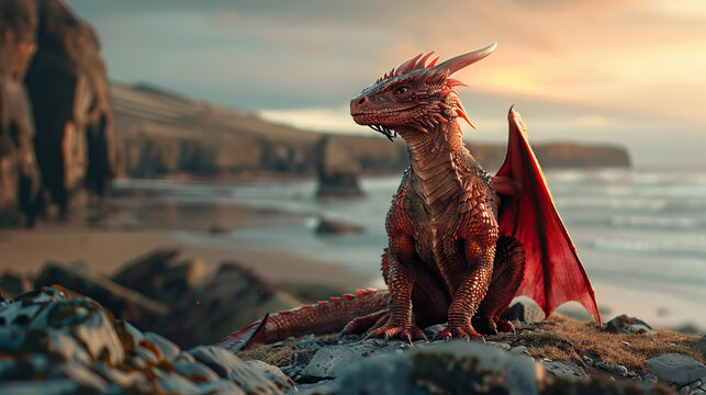 the Welsh dragon, a symbol of Welsh identity and pride - AI Generated