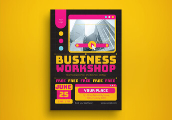 Black Retro Business Workshop Flyer Layout