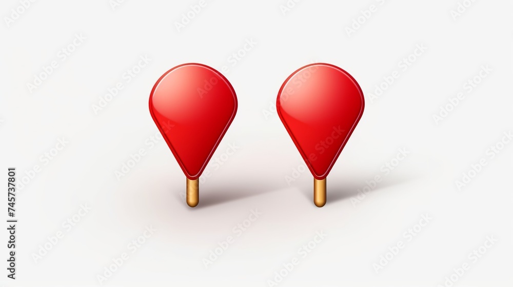 Fototapete 3d icon realistic style red glossy location map pin gps pointer markers illustration for destination