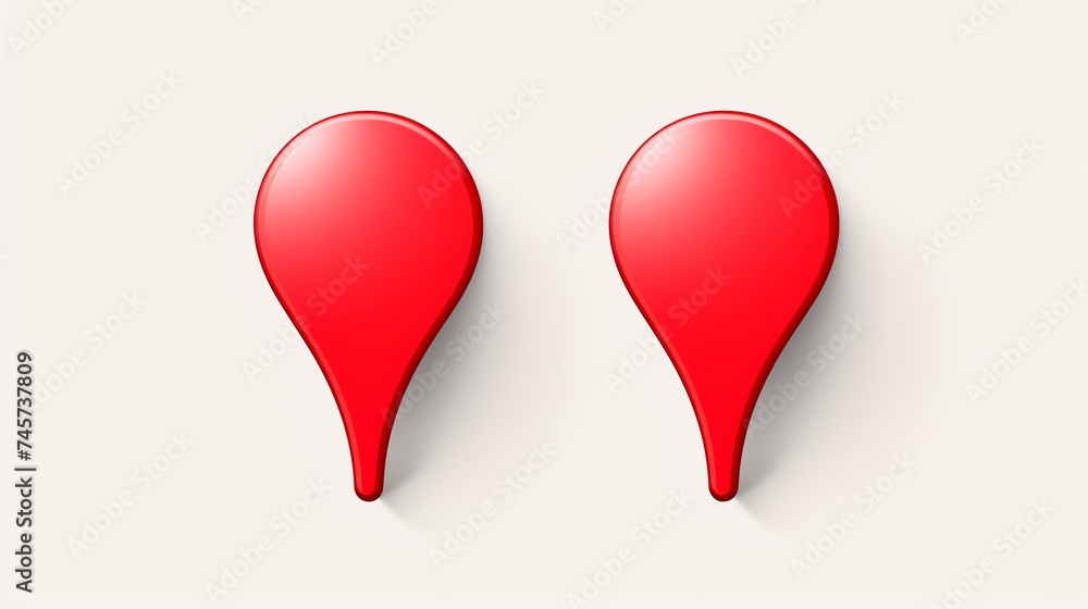 Fototapete 3d icon realistic style red glossy location map pin gps pointer markers illustration for destination