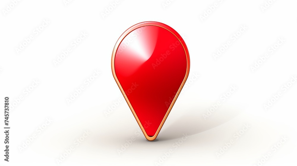 Poster 3d icon realistic style red glossy location map pin gps pointer markers illustration for destination