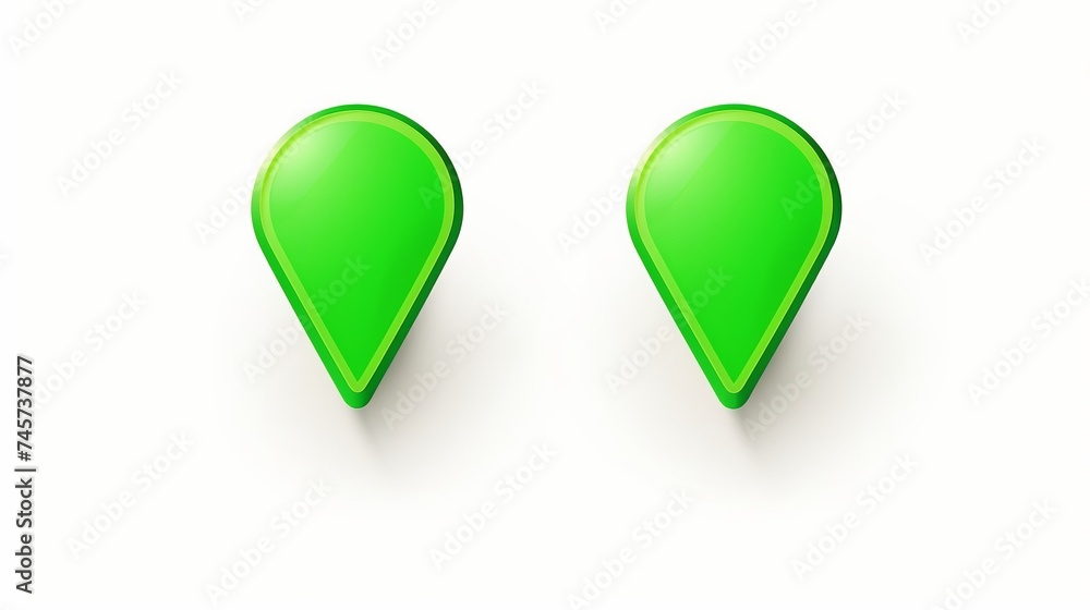 Poster 3d realistic icon style green glossy location map pin gps pointer markers illustration for destinati