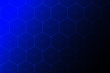Fototapeta na wymiar Blue blockchain background gradient banner