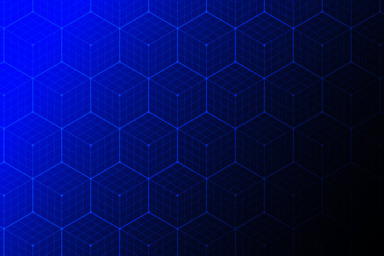 Blue blockchain background gradient banner