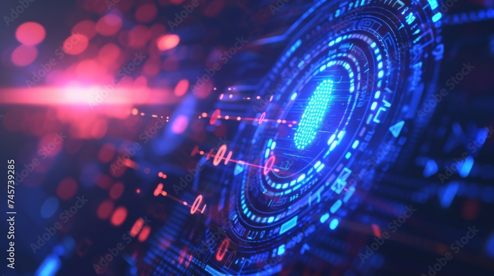 Poster 2fa authentication login or cybersecurity fingerprint and secure online connection of professional t
