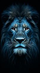Image of a lion in x-ray photography style.