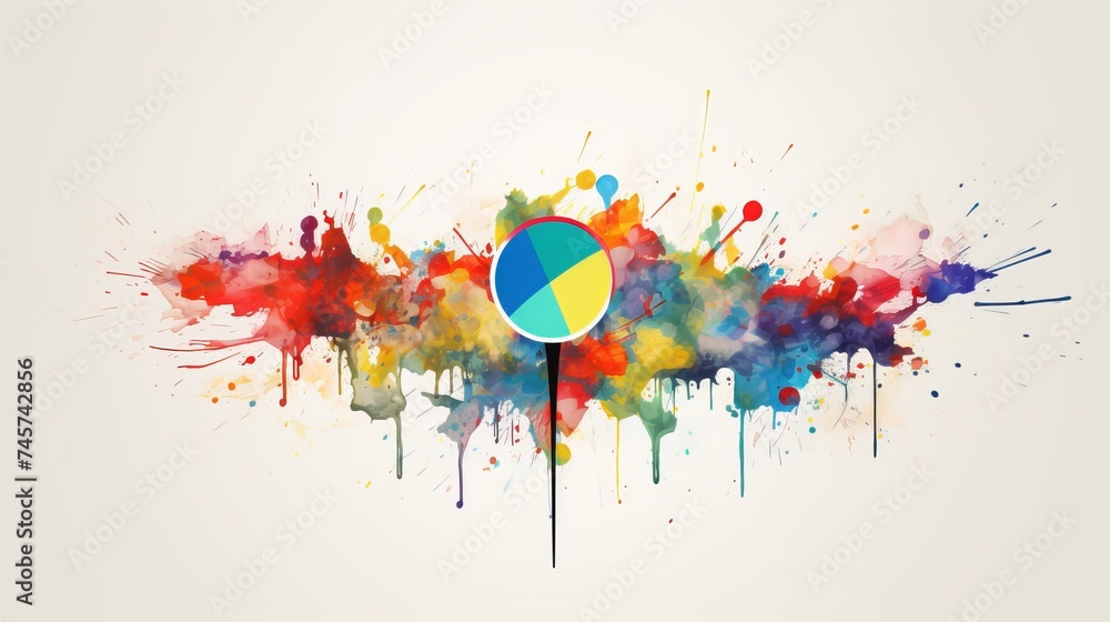 Poster artwork of location symbol element isolated on painting background