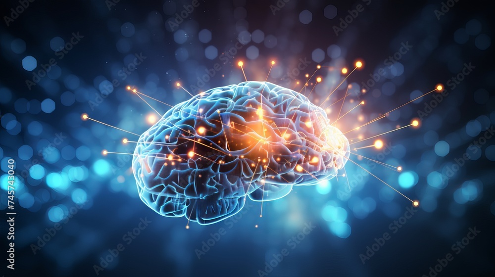Poster artificial intelligence machine learning business internet technology concept