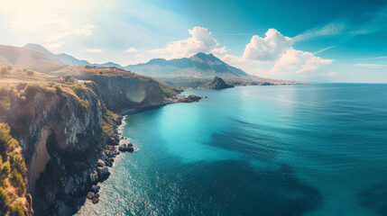 Fantastic view of the azure water on a sunny day