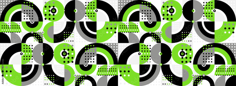 Poster seamless vector abstract background in green color, geometric seamless pattern, tiling endless wallp