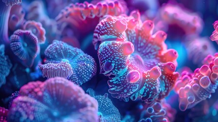 Fototapeta premium Coral, sea coral reef texture, background. Generative AI