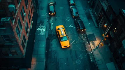 Crédence de cuisine en verre imprimé TAXI de new york A NYC taxi cab