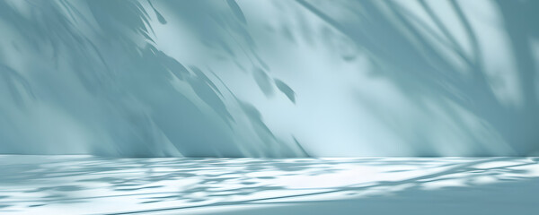 Obraz premium Minimalistic advertising background with soft shadows from trees and leaves, delicate, light color