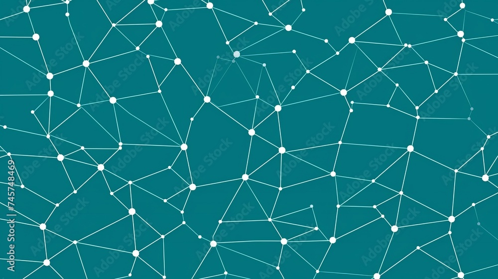 Poster complex interplay thin lines backdrop. endless abstract white lines and geometric shapes connected o