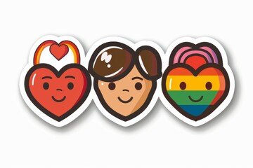 LGBTQ Sticker pleased sticker design. Rainbow eternal love motive lgbtq solidarity sticker diversity Flag illustration. Colored lgbt parade lgbtq love and pride joy. Gender speech dissimilar