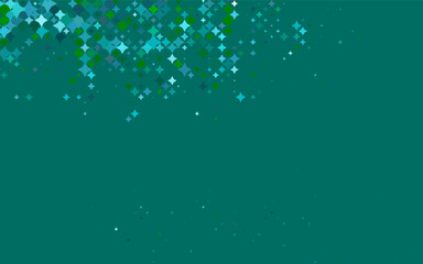 Light Blue, Green vector layout with bright stars.