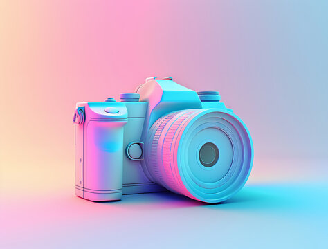 camera on a white background, logog style 