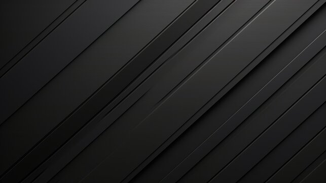 Dark graphite grey abstract textured geometric stepped background with fly rectangle paper sheets, stripe with corner, lines in hard light, black shadows in luxury business style for design, top view