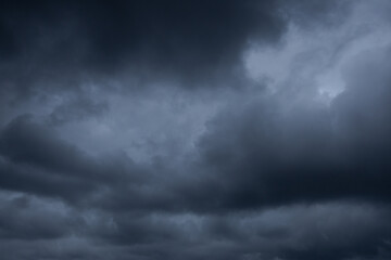 Dark, stormy, and cloudy sky.