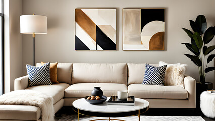 modern living room with sofa