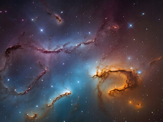 Fototapeta premium Celestial Splendor: Nebula and Stars in Harmony