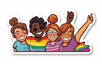 LGBTQ Sticker rest sticker design. Rainbow spellbinding sticker motive realistic sticker diversity Flag illustration. Colored lgbt parade lgbtq supportiveness. Gender speech creative endeavor