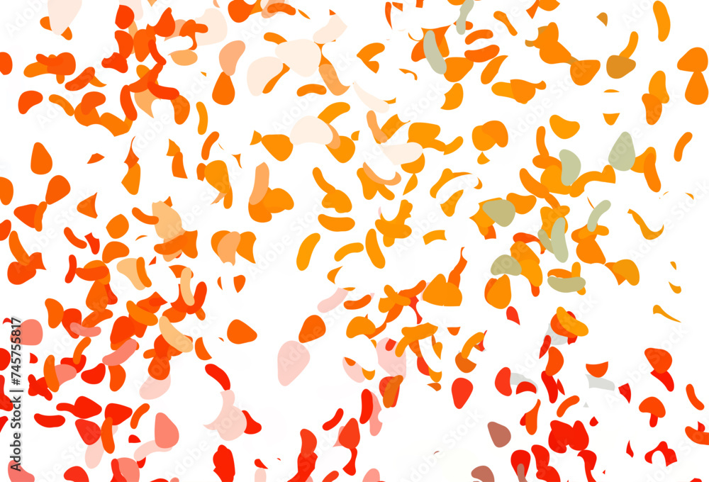 Poster light orange vector pattern with chaotic shapes.