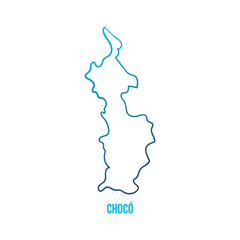Chocó department abstract simple map