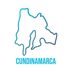 Cundinamarca department map. Abstract smooth blue gradient contour