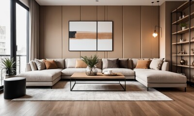 Fototapeta na wymiar home interior design background concept cosy comfort design earthtone material and color scheme