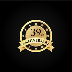 39 st th Anniversary celebrate logo vector template illustration. suitable for you.	
