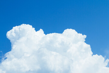 Naklejka na ściany i meble Blue sky background with tiny clouds. Nature abstract background for your design