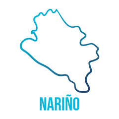 Nari&ntilde;o, Colombia's department contour map