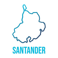 Colombia, Santander department simplified map
