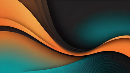 abstract Orange and turquoise mix background with waves