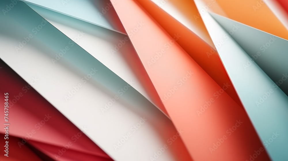 Poster macro image of paper folded in geometric shapes, three-dimensional effect, abstract background