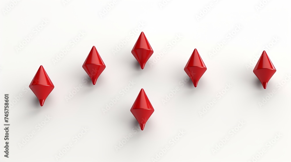 Fototapete map pointer pin isolated on white background. red location icon set. 3d rendering