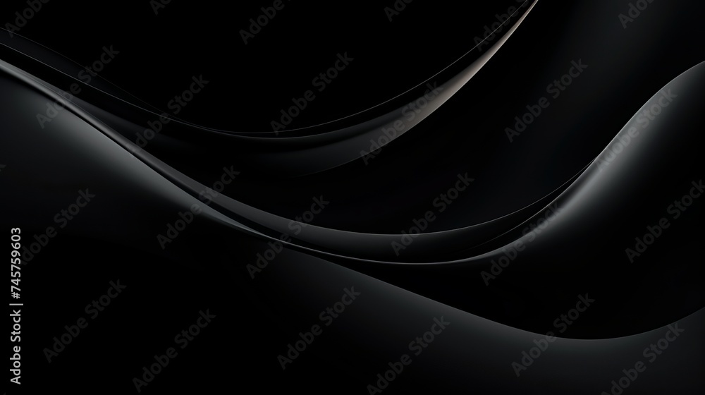Poster panoramic abstract fluid wave curve banner with a dark background.black abstract background design. 