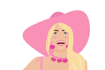 beautiful girl picture. flat style