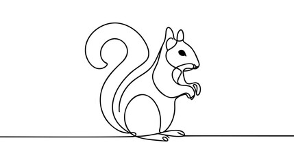 Single continuous line drawing of luxury squirrel for corporation logo identity. © artisttop