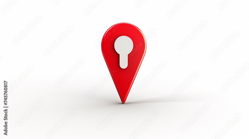 Aufkleber red map pointer isolated on a white background
