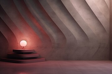 retro background interior in a brutal style with elements of minimalist industrialism with lighting - obrazy, fototapety, plakaty