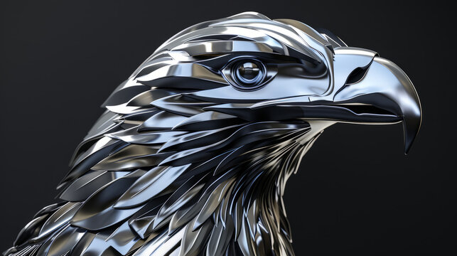 black eagle head sculpture.