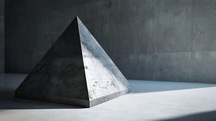 Simplistic pyramid-shaped platform for emphasizing the form of products with a pyramid geometry, creating a modern look.
