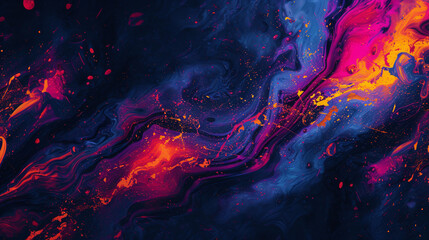 Abstract Swirling Colors Background with Vibrant Blue and Fiery Orange Hues