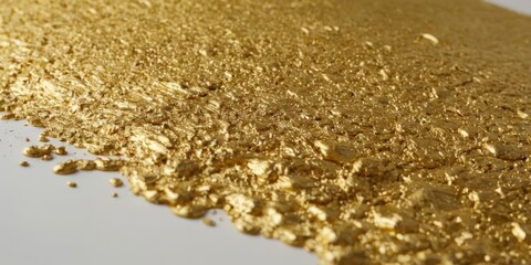 Metallic gold paint on a textured white surface background