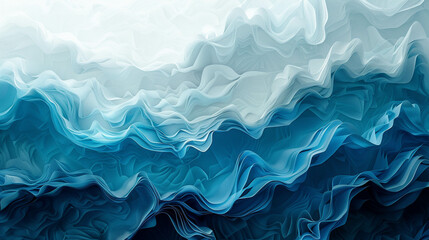 Abstract Blue Waves Fluid Art Design - obrazy, fototapety, plakaty