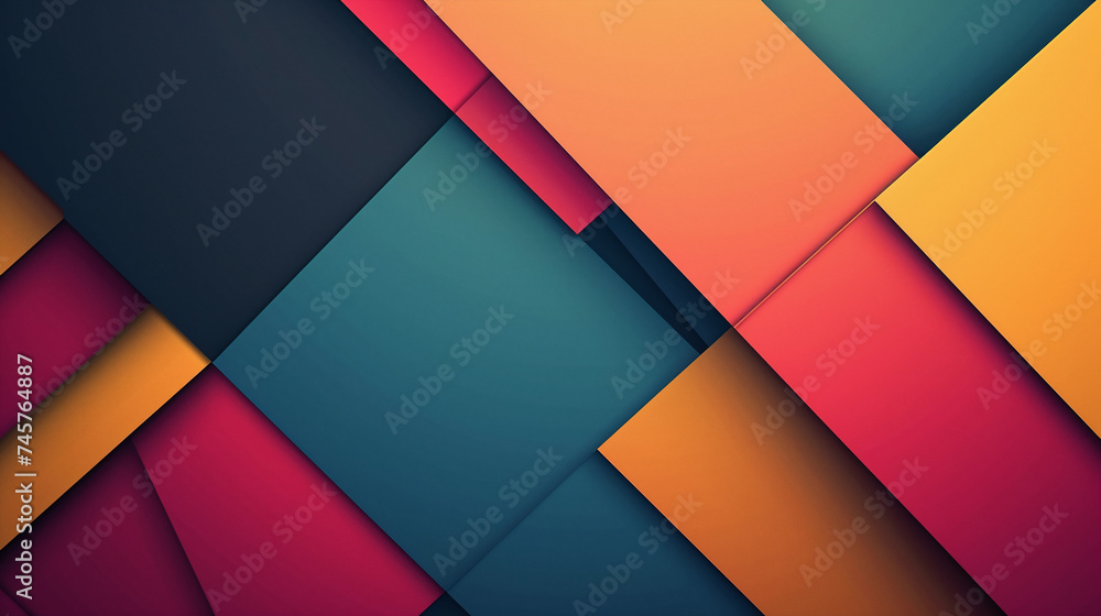 Poster abstract geometric background with vibrant overlapping diagonal multicolor shapes wallpaper design
